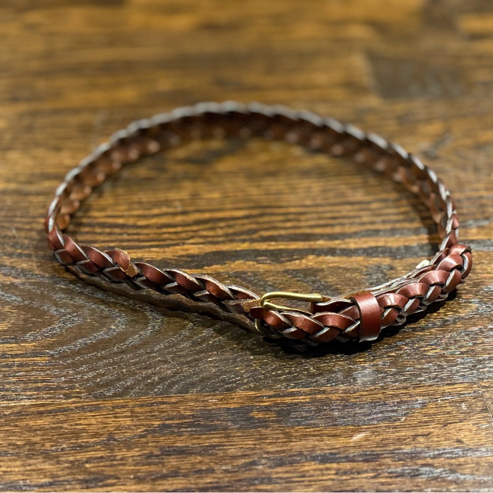 Vintage GAP Kid’s Sz L Braided Brown Leather Belt